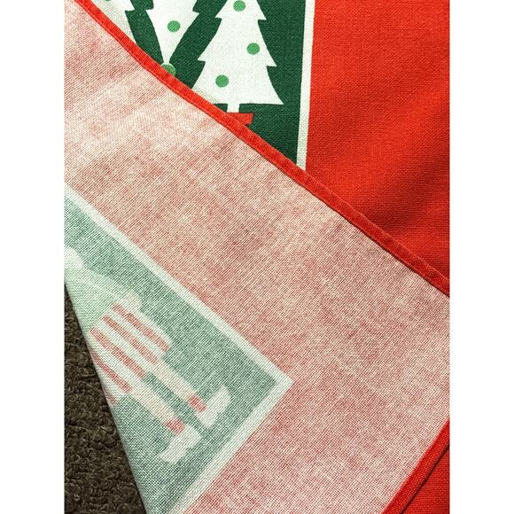 Swedish Style Christmas Table Runner Gnome and Tree Pattern Red/Green Holiday - Picture 5 of 7